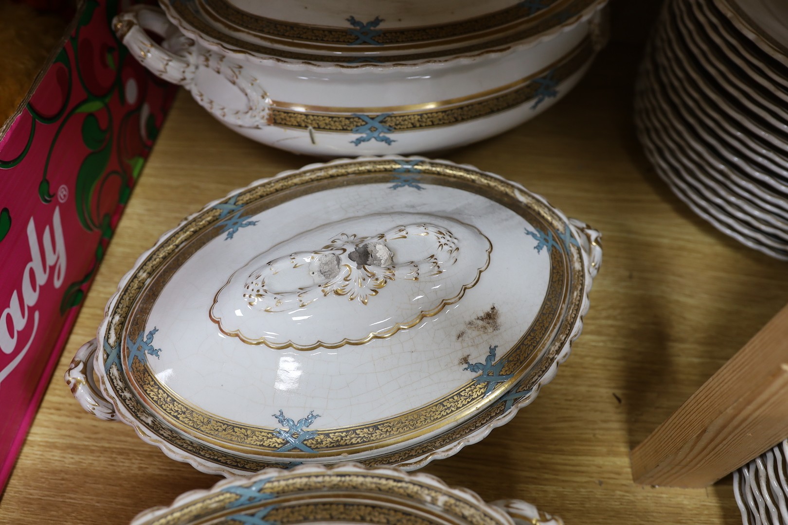 A late Victorian opaque porcelain dinner service